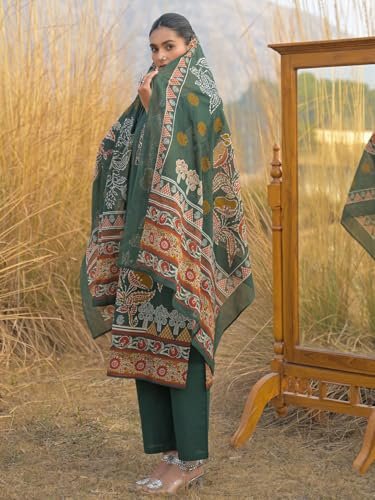 Green Cotton Floral Kurta Set