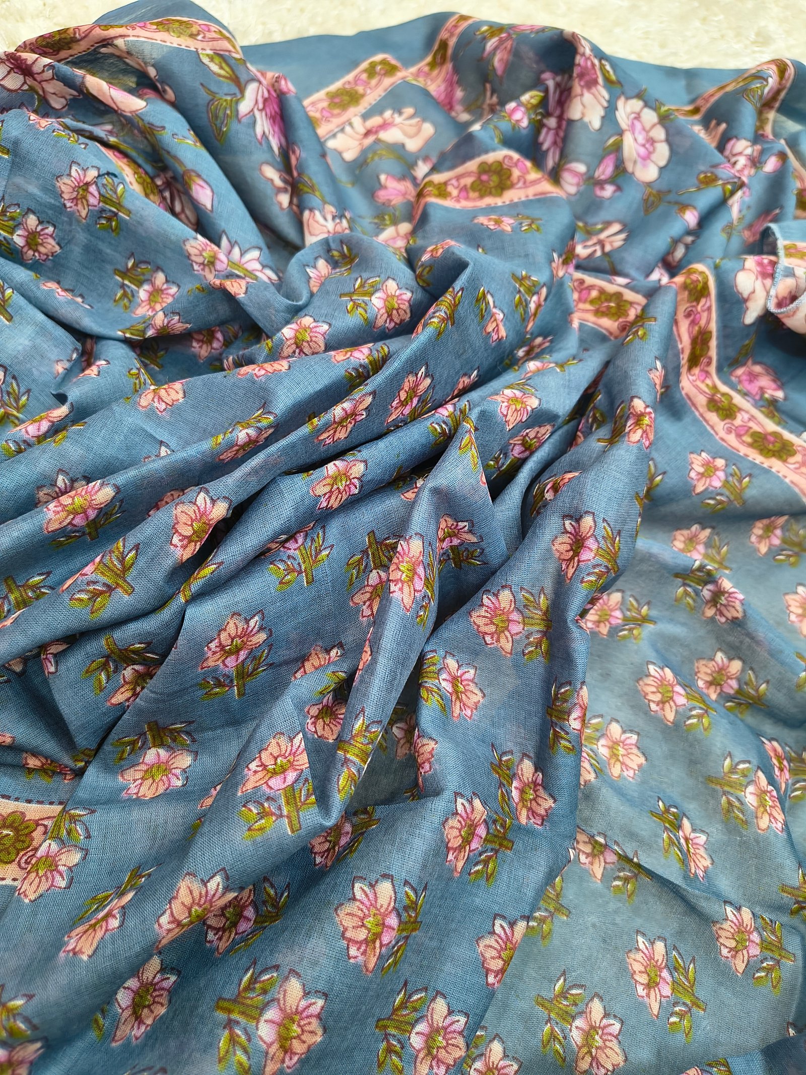 Blue Chikankari  Cotton Kurta Set