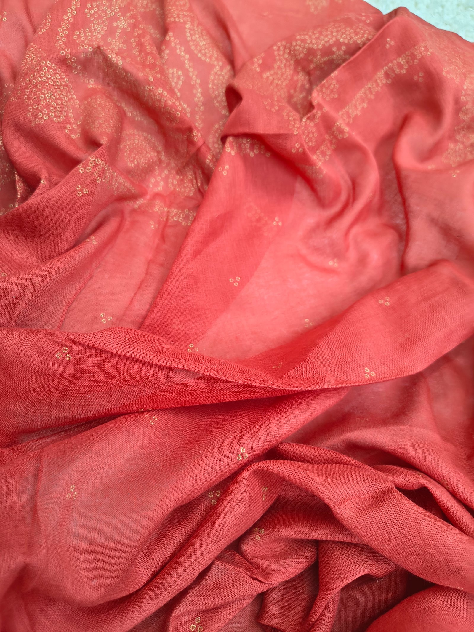 Embroidered Red Cotton Kurta Set