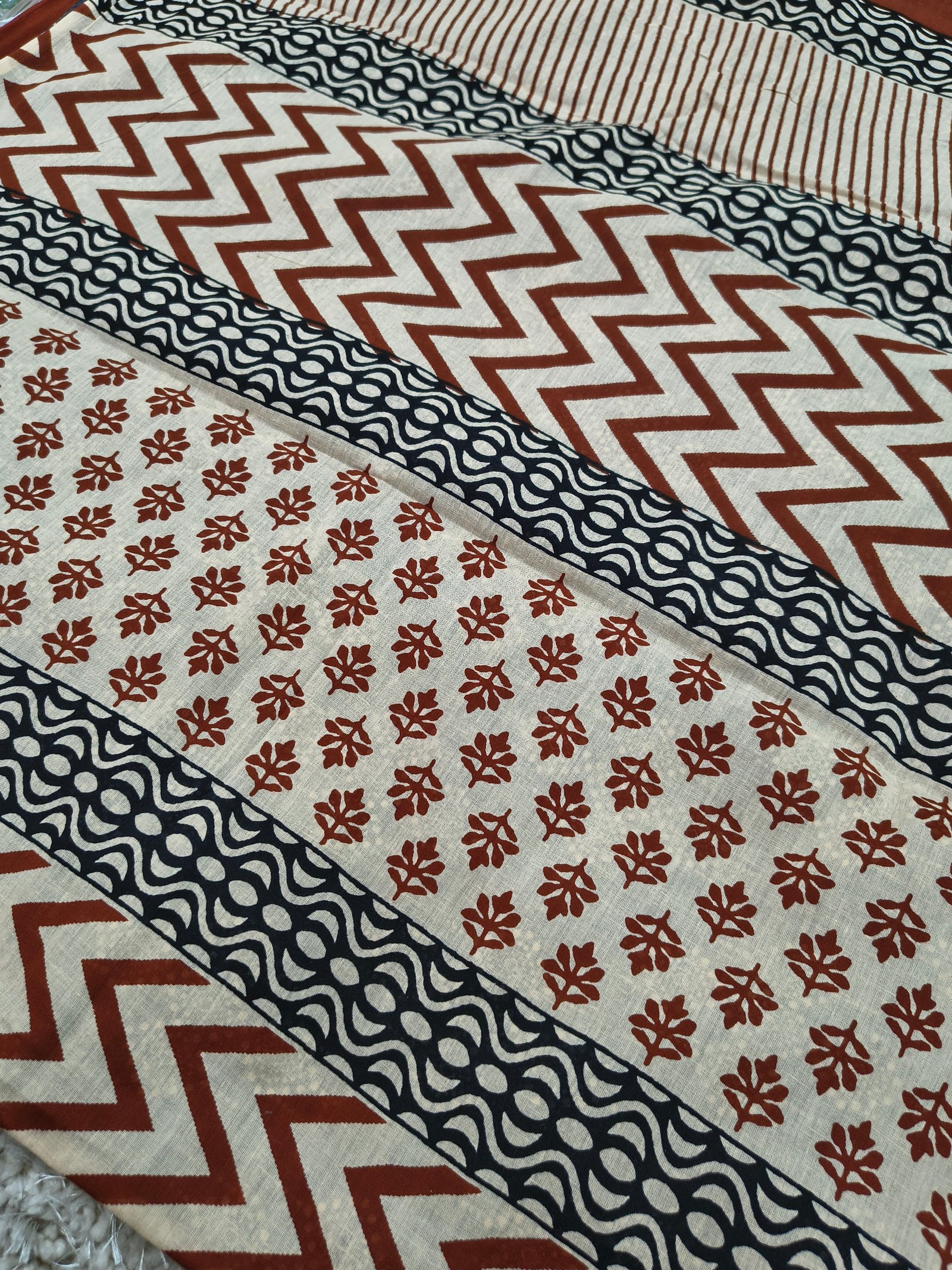 Red Printed Cotton Saree