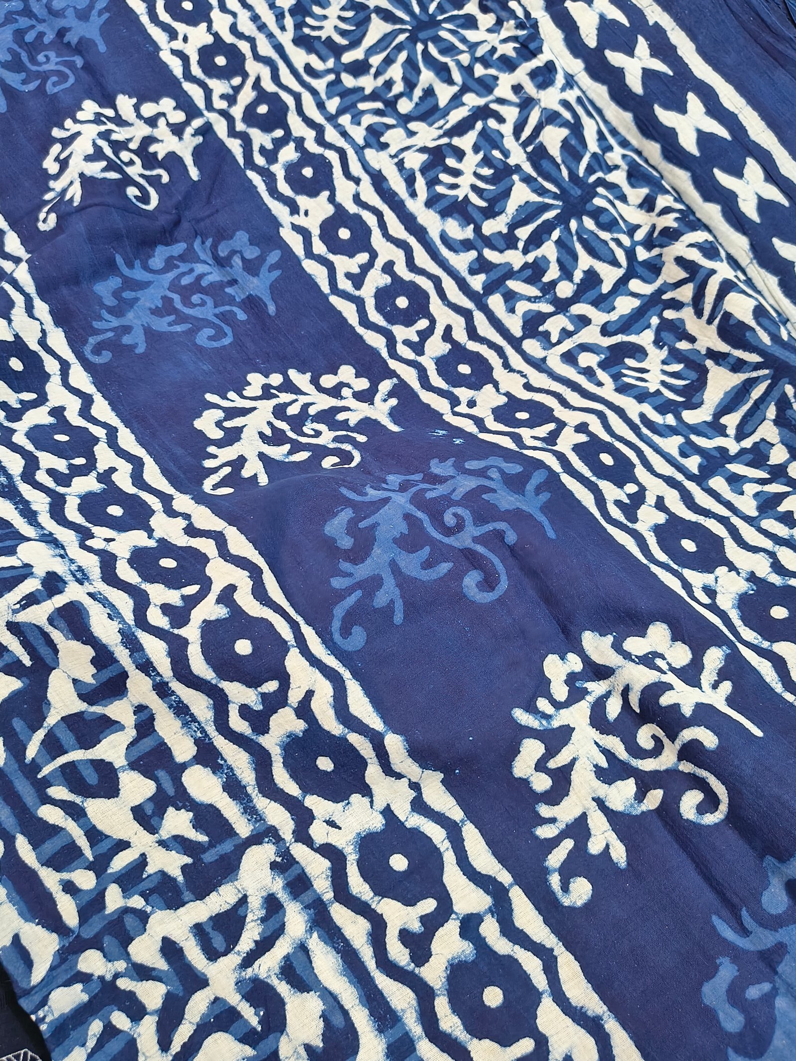 Indigo Printed Cotton Saree