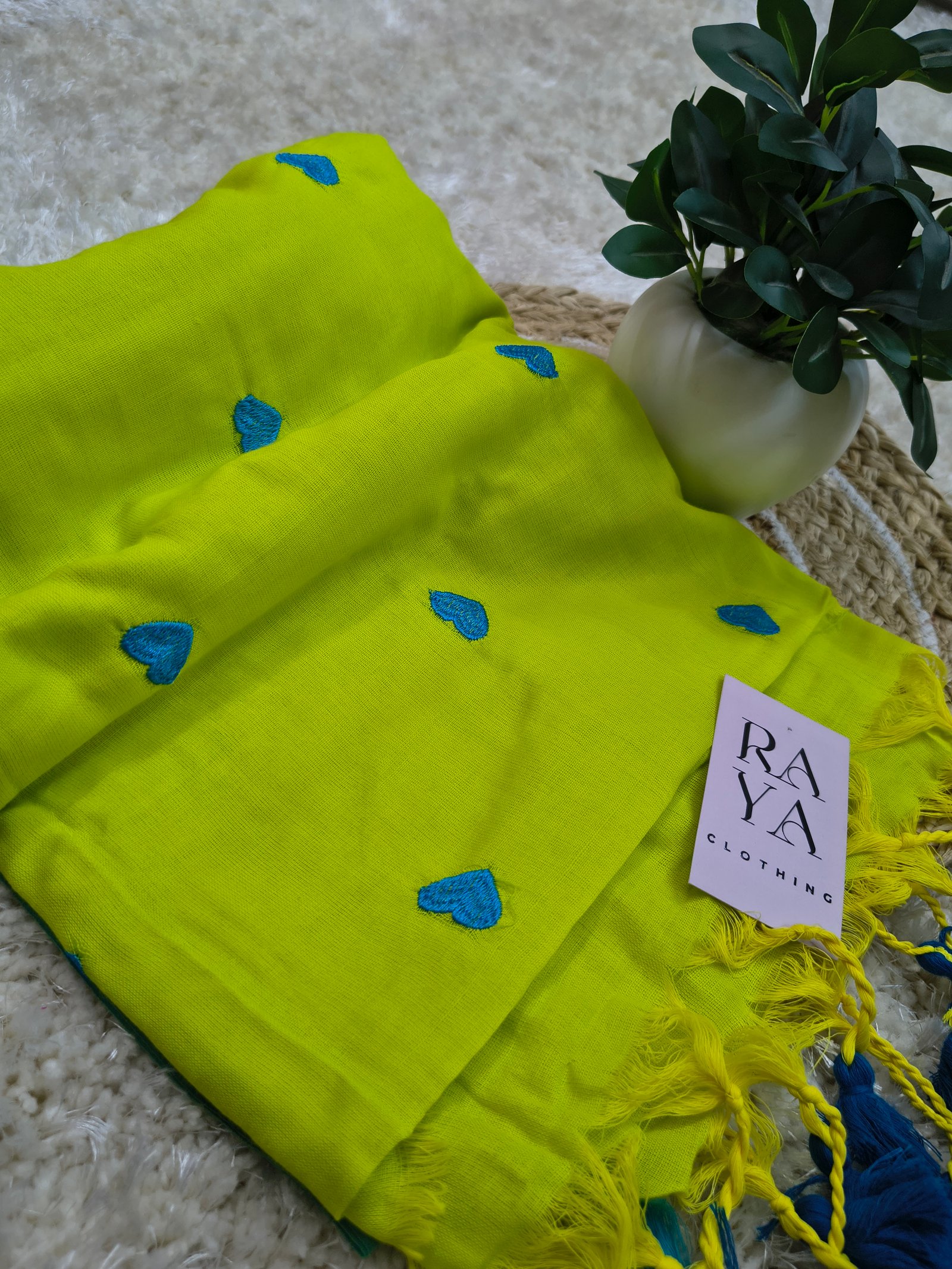 Green Hearts Cotton Saree