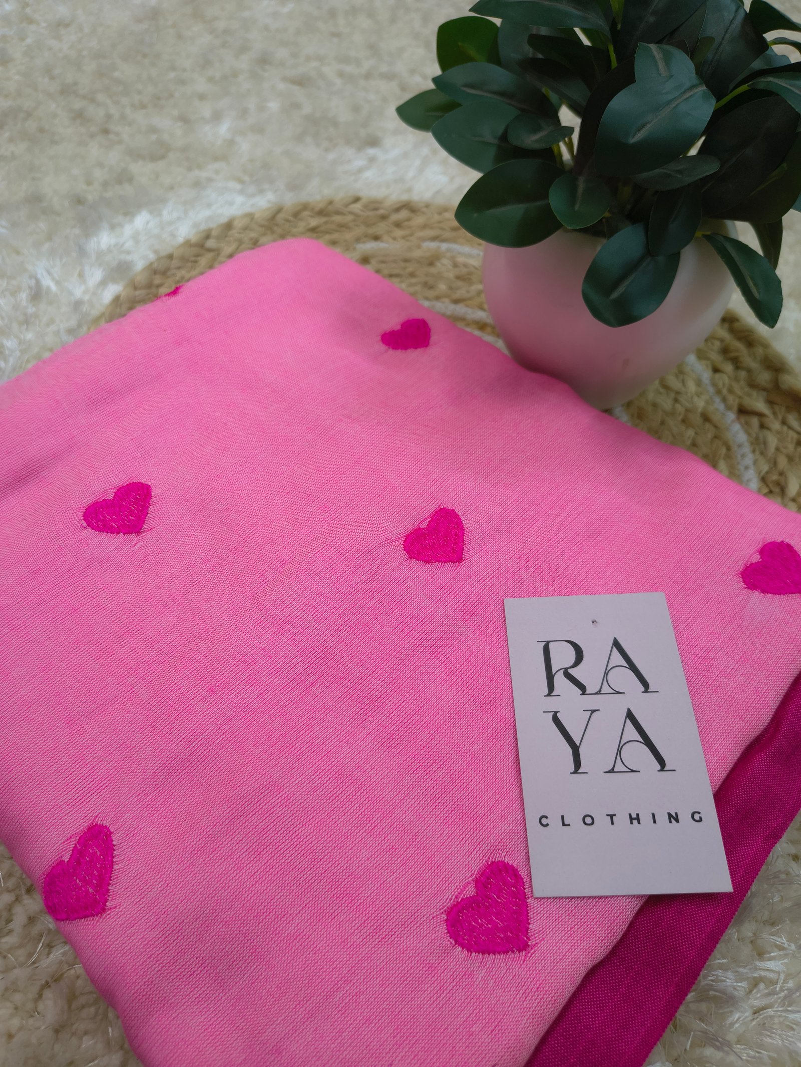 Pink Hearts Cotton Saree